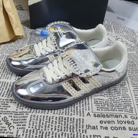 Adidas Silver Sambas Shoes
